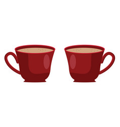 Red Tea Cups On A White Background