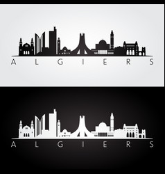 Algiers Algeria Skyline And Landmarks Silhouette