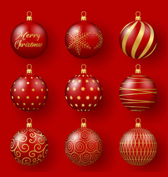 Christmas And New Year Decoration Set Of Red