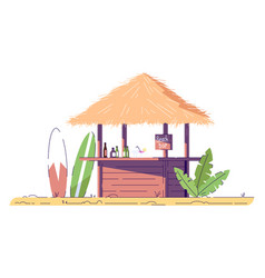 Empty Beach Bar And Surfboards Flat Doodle