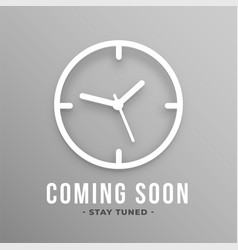 Flat Coming Soon Background With Clock