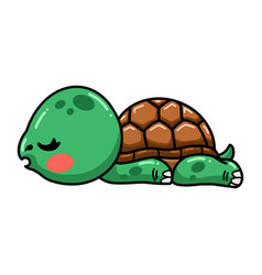 Cute Baby Turtle Cartoon Sleeping