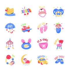 Pack Of Baby Accessories Flat Stickers