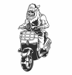 Vintage Cruel Gorilla Biker Angry Monkey With Hat