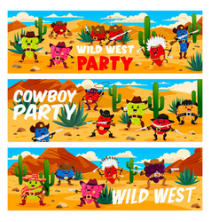 Wild West Desert Cartoon Western Berry Cowboys