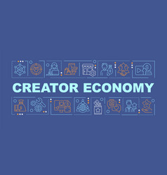 Creator Economy Word Concepts Dark Blue Banner