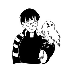 Harry Potter In Glasses With White Owl From