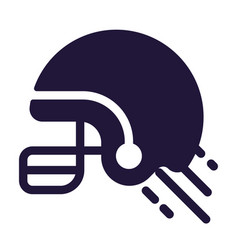 Isolated Monochrome Football Helmet Icon