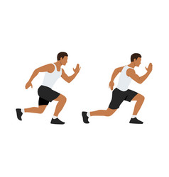 Man Doing Alternating Lunge Jump Exercise