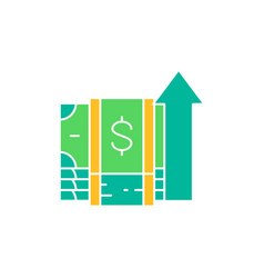 Money Banknotes With Up Arrow Interest Rate