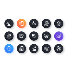 Food Delivery Icons Courier Deliveryman