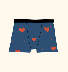 Mens Cute Boxer Shorts With Hearts Hand Drawn