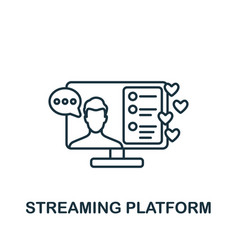 Steaming Platform Icon Line Simple Streaming Icon