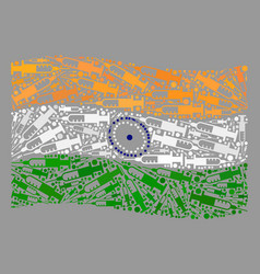 Waving Vaccination India Flag - Collage Of Syringe