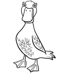 Duck or goose cartoon coloring page Royalty Free Vector