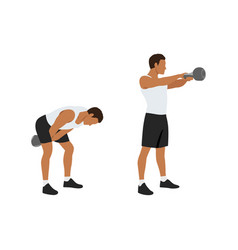 Man Doing Kettlebell Swing Exercise Flat