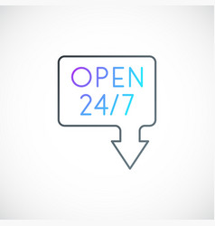 Minimalist Signboard With Text Open 24 7