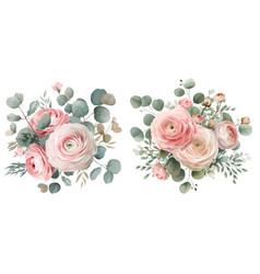 Nude Pink Ranunculus Eucalyptus Design