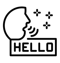 Person Says Hello Icon Outline Style