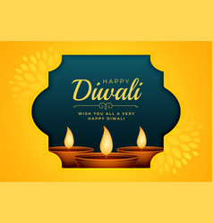 Shubh Deepavali Wishes Card With Diya In Floral