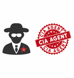 Kgb Spy Icon With Scratched Cia Agent Stamp