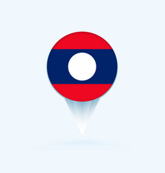 Map Pointer With Flag Of Laos