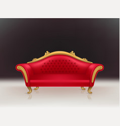 Realistic Luxurious Red Velvet Sofa Couch