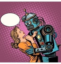 Robot Woman Love Computer Technology