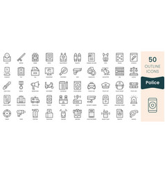 Set Of Police Icons Thin Linear Style Icons Pack