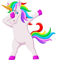 Cute Dabbing Horse Unicorn Cartoon Dancing