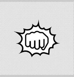 Hand Punch Fist Line Icon Forward Sign