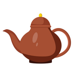 Brown Teapot On A White Background