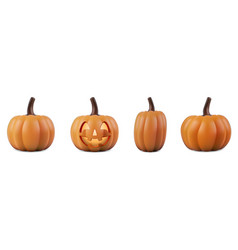 Halloween Pumpkin 3d Cute Smiling Carved