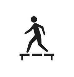 Man Walking On Footbridge Icon