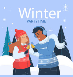 Winter Party Posts Set