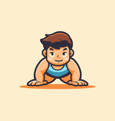 Cute Cartoon Baby Boy Crawling On The Floor