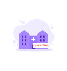 Quarantine Icon With Hospital Building