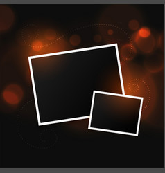 Two Photo Frames On Bokeh Background Design