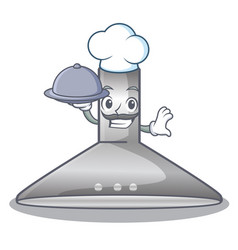 Chef With Food Kitchen Hood Isolated