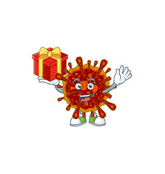 A Mascot Deadly Coronvirus Showing Crazy Face