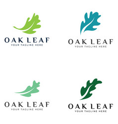 Autumn Oak Leaf Logo And Tree With Easy