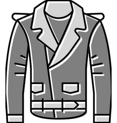 Leather Jacket Clothes Color Icon