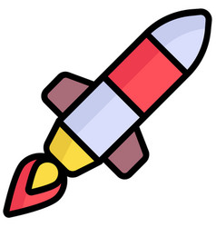 Missile Colored Line Icon Isolated