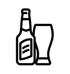 Beer Glass Bottle Line Icon