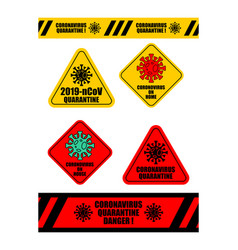 Coronavirus Quarantine Tape And Sticker Set Virus