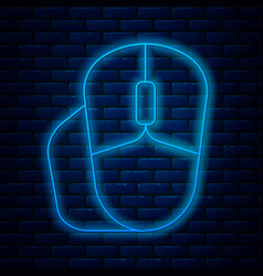 Glowing Neon Line Computer Mouse Icon Isolated On