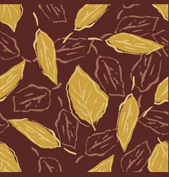 Mid Century Modern Style Scattered Leaves Seamless