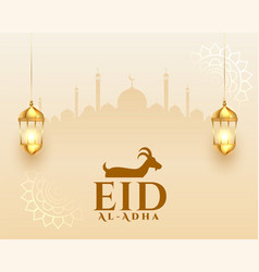 Realistic Eid Al Adha Bakrid Greeting Design