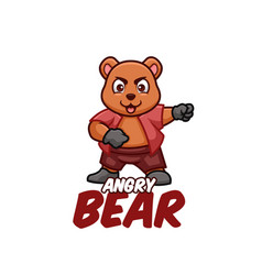 Angry Bear Cartoon Mascot Logo