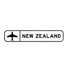 Grunge Black New Zealand Word With Plane Icon